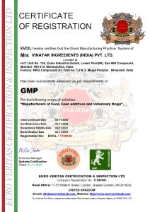 GMP Vinayak Ingredients India Private Limited Synthetic Food Color Manufacturer