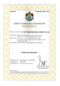 Halal Certificate 2021 Vinayak Ingredients India Private Limited - Spray Dried Powder Manufacturer