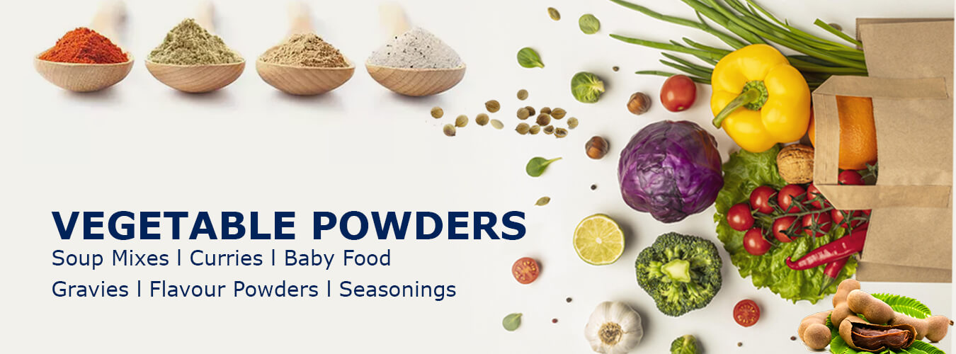 Vegetable Powders Manufacturer in India - Vinayak Corporation - Vegetable Powders for Soup Mixes - Curries - Baby Food - Gravies - Seasonings - Falvors