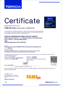 ISO 22000 2018 Vinayak Ingredients India Private Limited - Fruits & Vegetable Powder Manufacturer