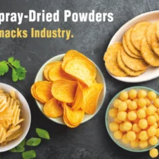Spray-dried powders used in the snacks industry for enhancing flavor and nutrition
