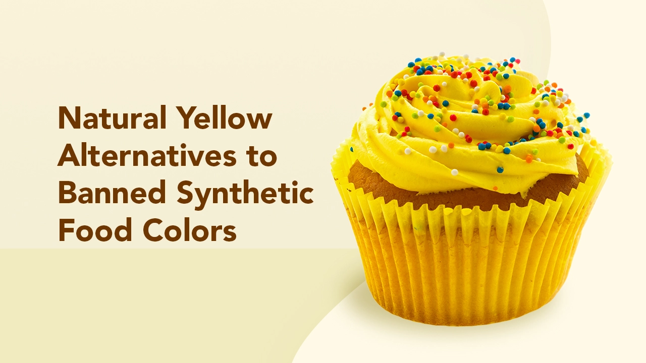 Natural yellow food color from Vinayak Ingredients under the ECOCOL brand, plant-based alternative to synthetic yellow dyes