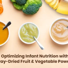 Natural spray-dried powders for infant nutrition made from banana, spinach, carrot, and mango