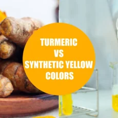 Turmeric-based natural yellow color for food vs artificial dye comparison